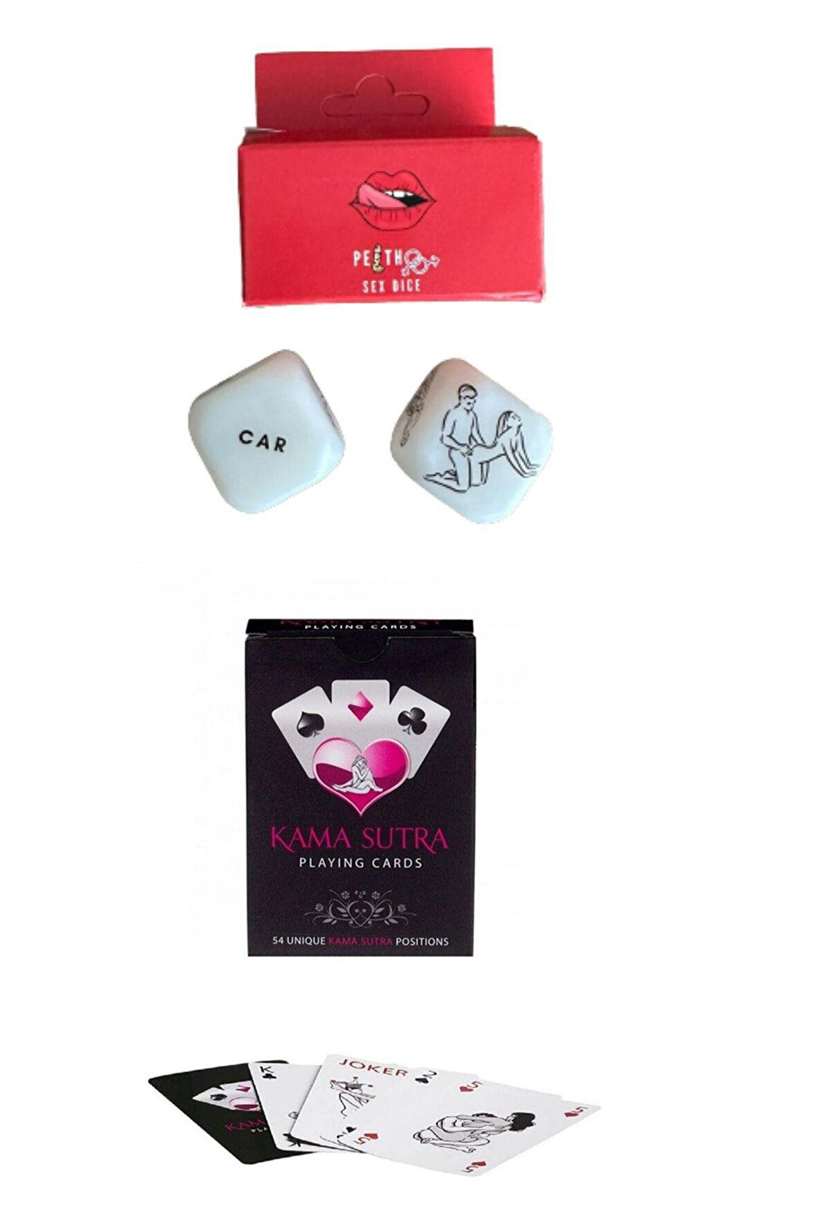 2'li Set Kamasutra Pozisyon Zarı Fantazi Pozisyon Göreselli Kamasutra Oyun Kartı Iskambil Kağıdı