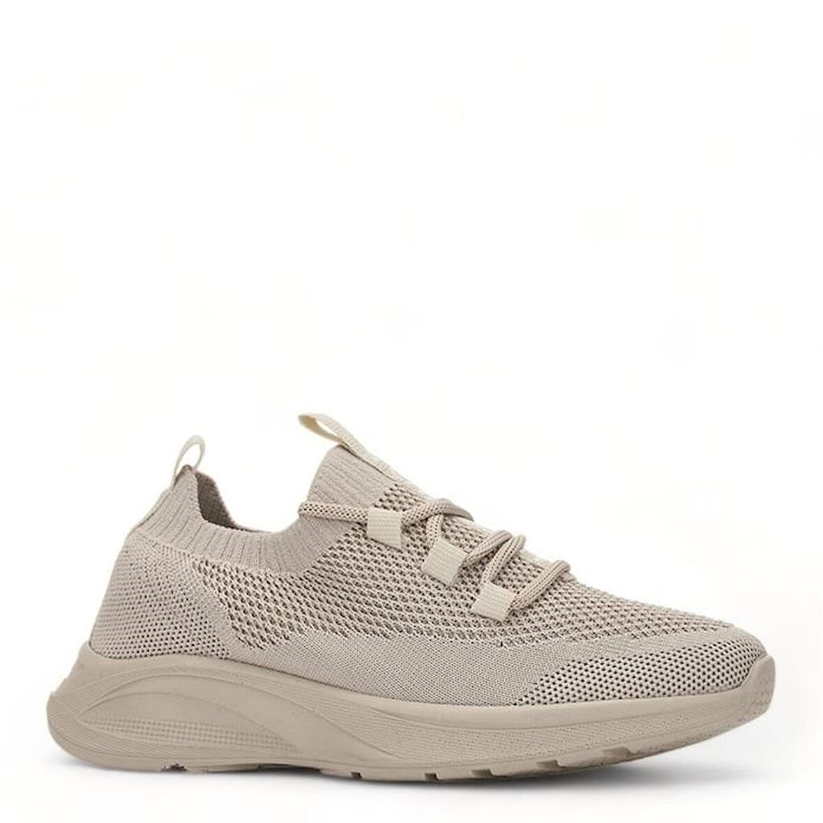 Günlük Kadın Triko Sneaker Bağcıklı Çorap Kalın Topuklu Oval Burunlu Spor Ayakkabı 625