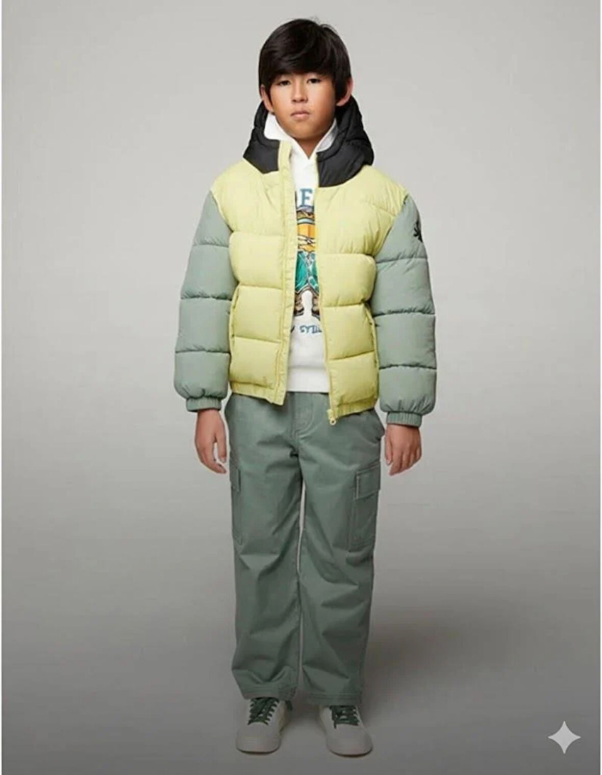 Benetton Erkek Çocuk Renkli Mont 6-14 Yaş Sarı