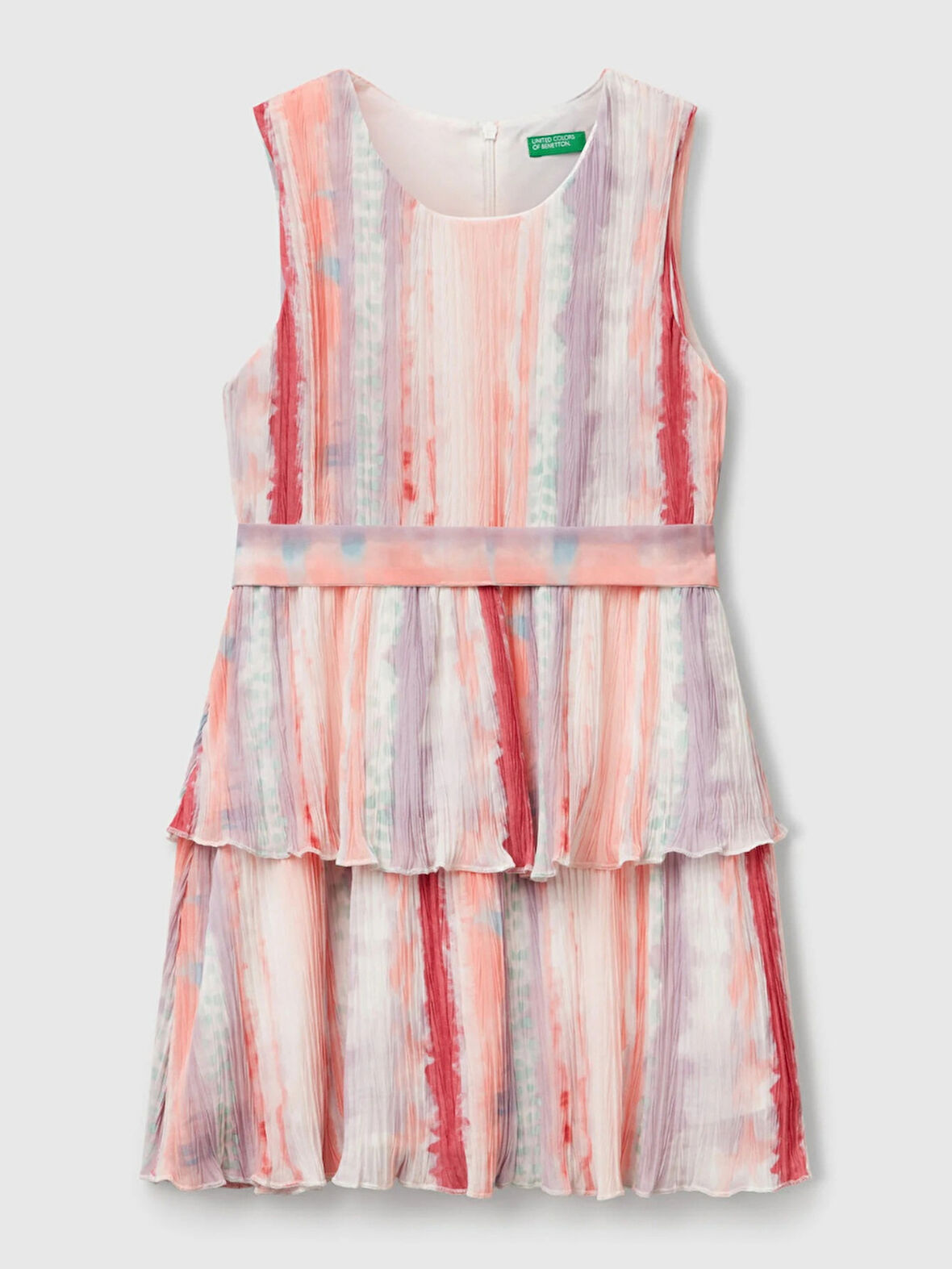 Benetton Kız Çocuk Batik Elbise 6-14 Yaş Pembe