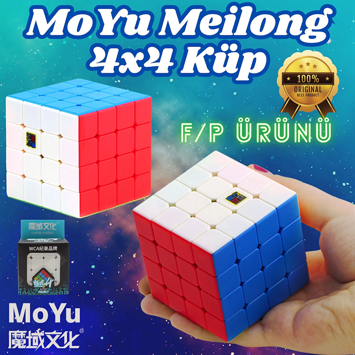 Orijinal MoYu Meilong 4x4 Küp - Moyu Speed Cube - Moyu 4x4 Zeka Küpü - Zeka Küpü - Rubik Küp