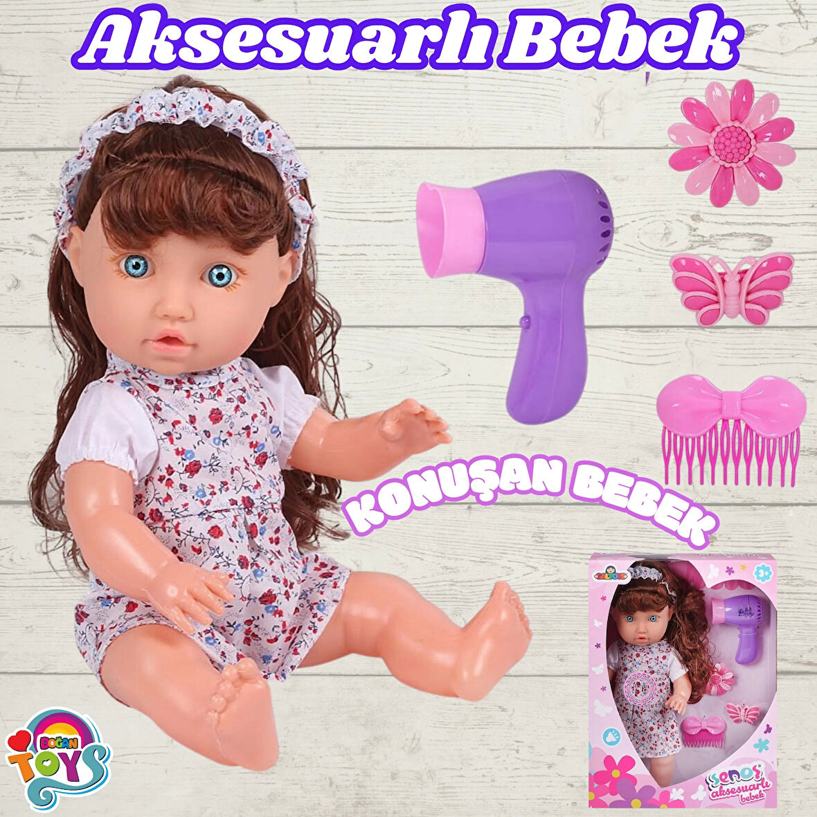 Senoş Aksesuarlı Bebek - Türkçe Konuşan Senoş Et Bebek - Konuşan Bebek - Senoş Bebek - Kuaför Et Bebek