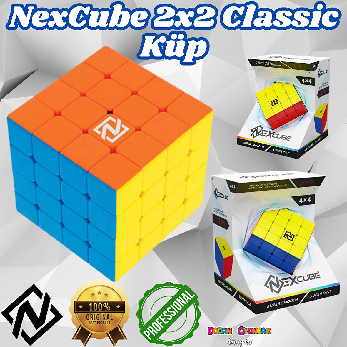 Orijinal NexCube 4x4 Classic Küp - Nexcube Speed Cube - NexCube Classic 4x4 Zeka Küpü - Zeka Küpü - Rubik Küp