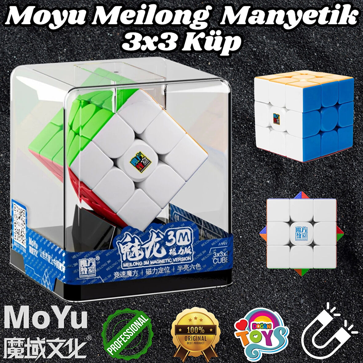 Orijinal MoYu Meilong 3x3 Manyetik Küp Kutulu - Moyu Speed Cube - Moyu 3x3 Zeka Küpü - Zeka Küpü - Magnetic Cube