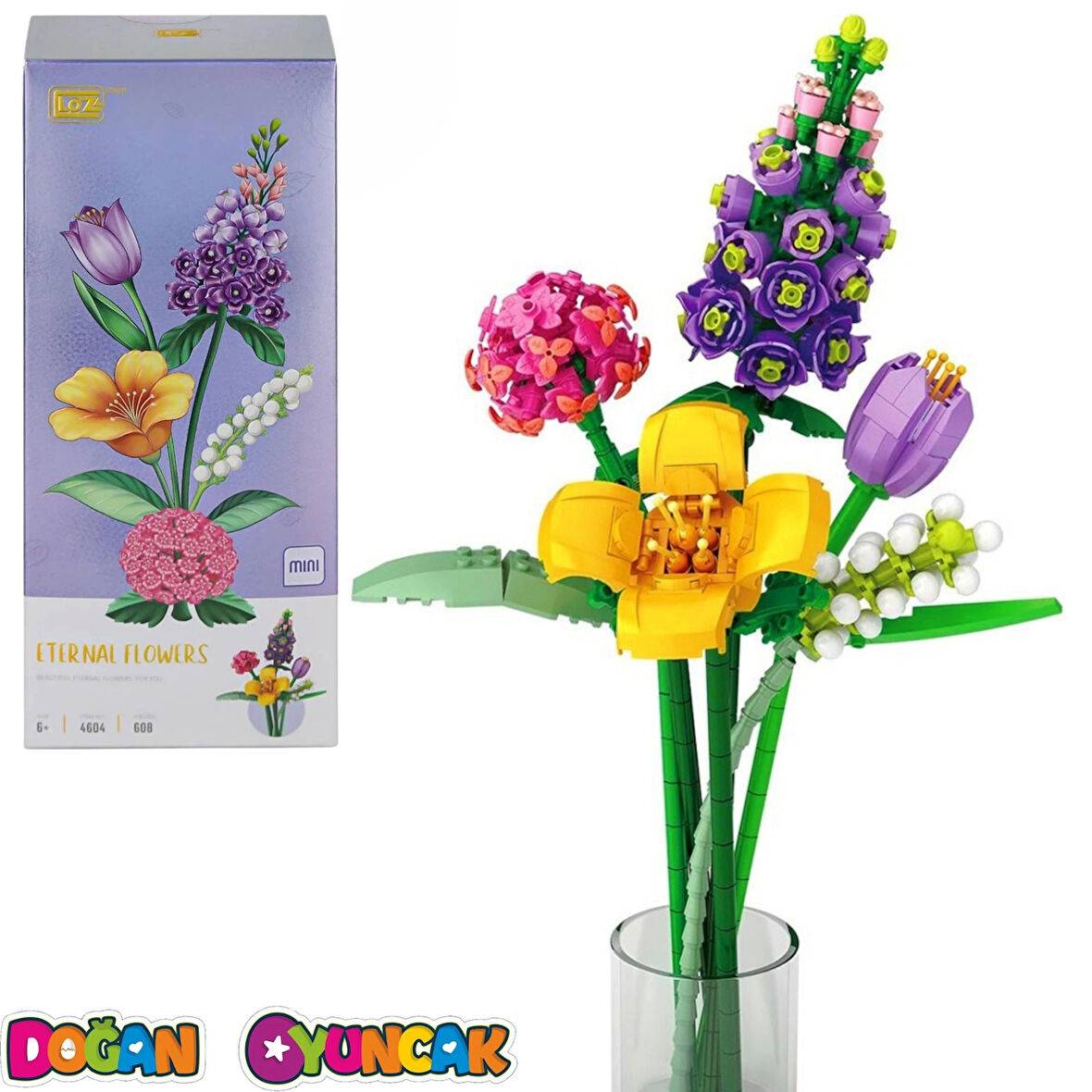 Mikro Blok Sonsuz Çiçekler 608 Parça - Lego Setleri - Loz Mini Lego - Çiçek Lego - Loz Lego - Mikro Bloklar