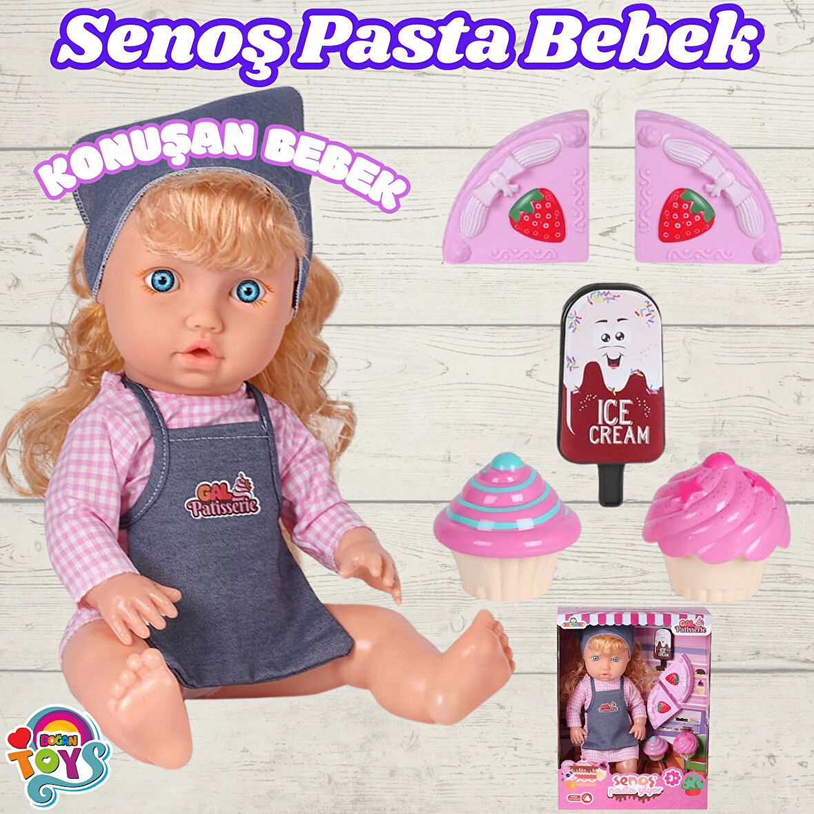 Senoş Pasta Yiyor - Türkçe Konuşan Senoş Et Bebek - Konuşan Bebek - Senoş Bebek - Pasta Et Bebek - Sarışın