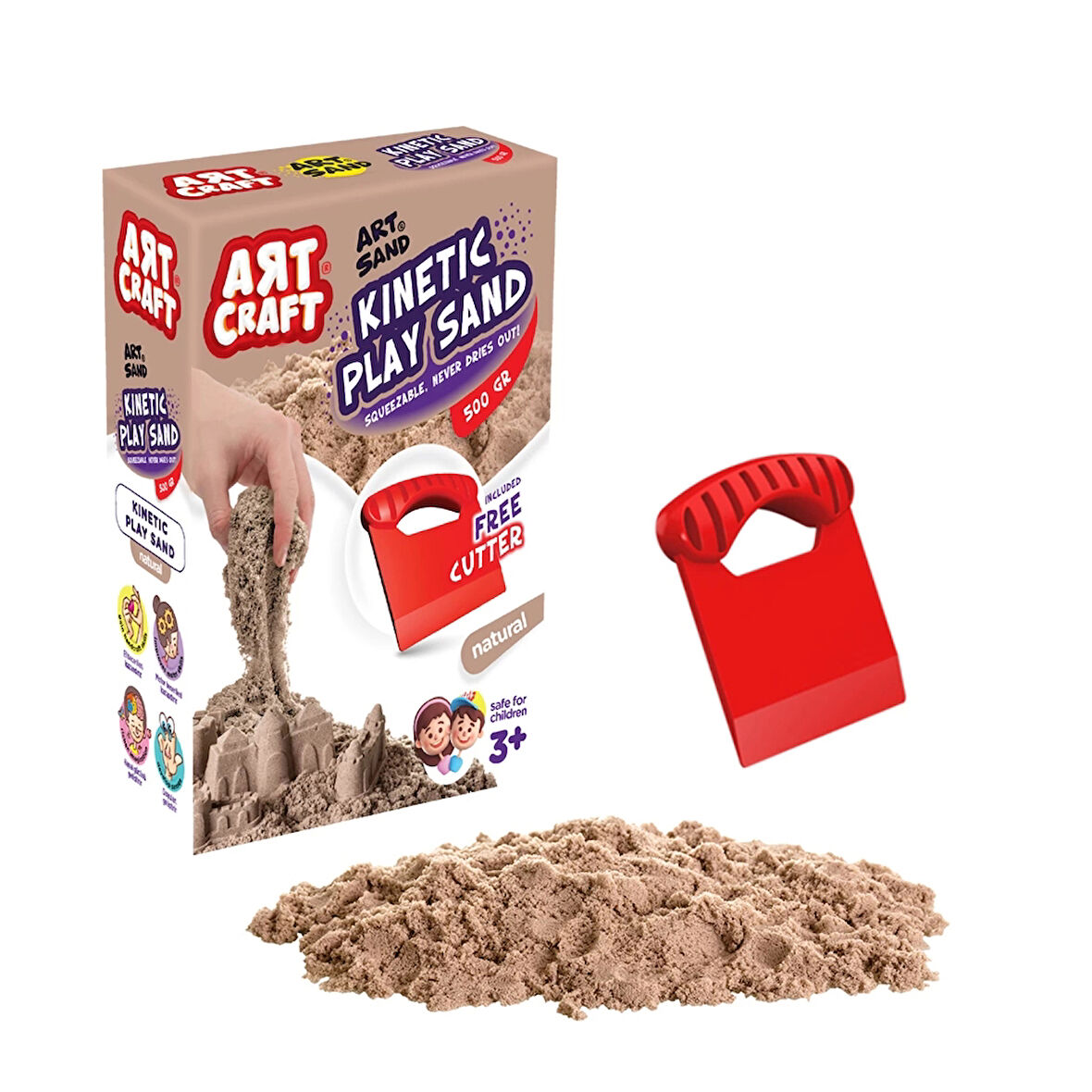 Art Sand Aksesuarlı Natural Oyun Kumu 500 Gr. - Kinetik Kum Seti - Natural Kum - Doğal Kum