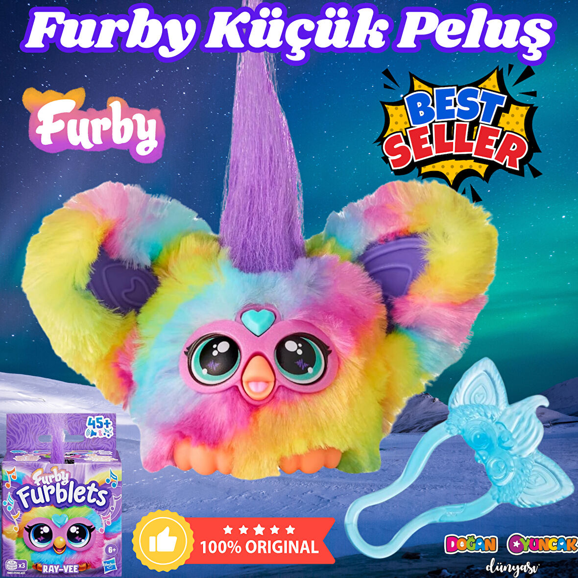 Furby Furblet İnteraktif Peluş Ray-Vee Oyuncak - Furby Peluşu - Furby Oyuncak Peluş - Konuşan Furby Oyuncak