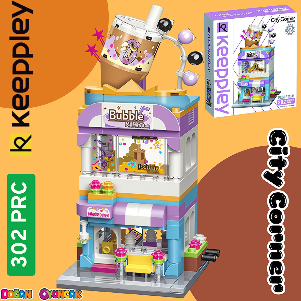Mikro Blok Bubble Tea Dükkanı 302 Parça - Lego Setleri - Keeppley Mini Lego - Dükkan Lego - Keeppley Lego - Mikro Bloklar