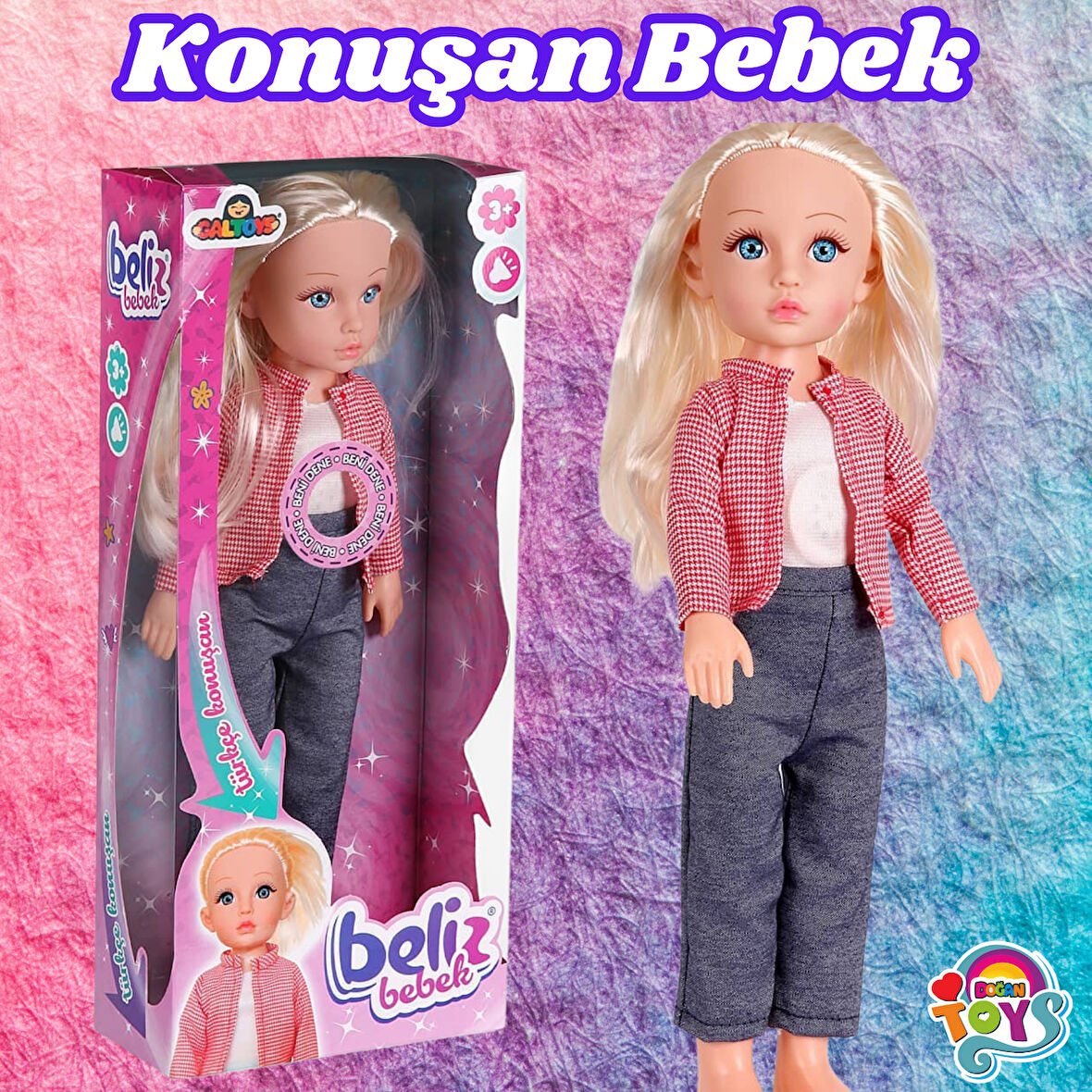 Beliz Bebek - Türkçe Konuşan Beliz Bebek - Konuşan Bebek - Fonsiyonlu Bebek - Pembe