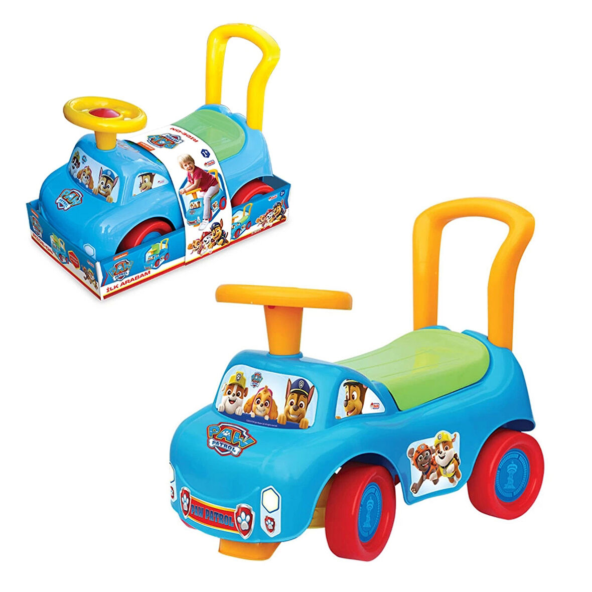 Paw Patrol İlk Arabam - Binmeli Araba - Çocuk Arabası - İlk Adım Arabası