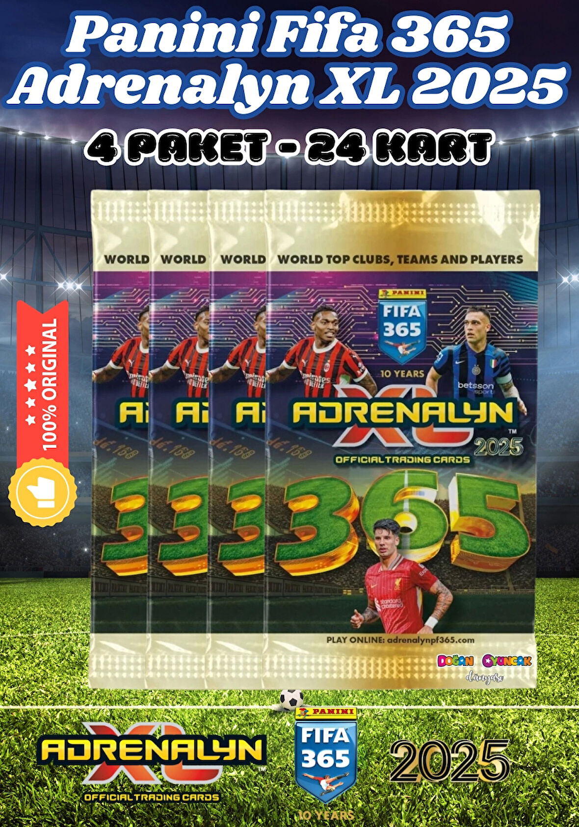 Panini FIFA 365 Adrenalyn XL 2025 Oyuncu Kartı - Futbolcu Kartları - Trading Oyuncu Kartı - 4 Paket