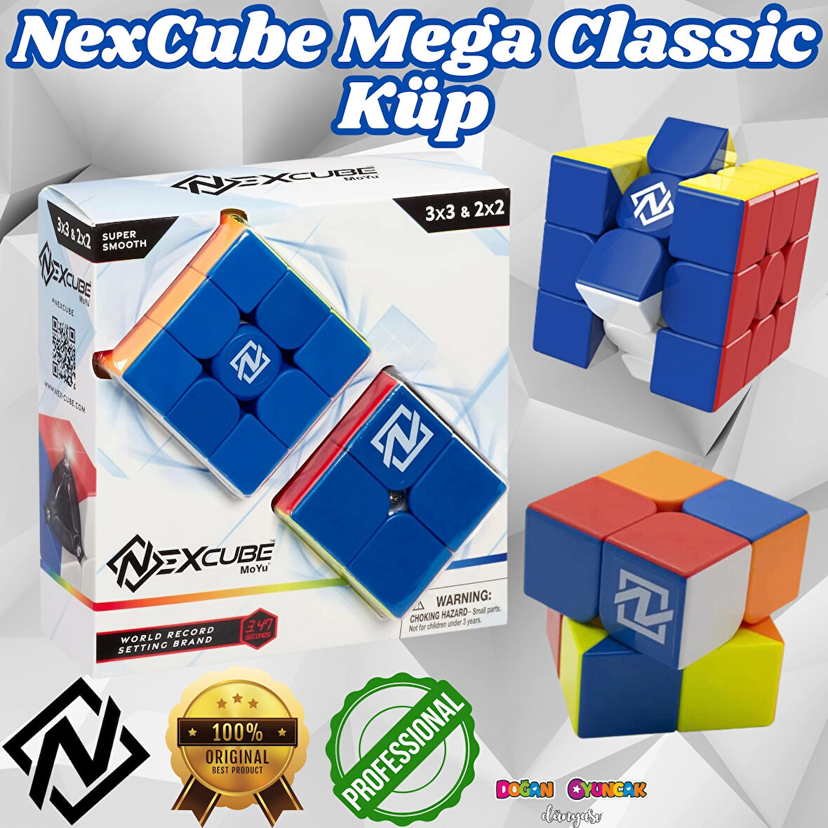 Orijinal NexCube 2x2 ve 3x3 Classic Küp - Nexcube Speed Cube - NexCube 2x2 ve 3x3 Classic Zeka Küpü - Zeka Küpü - Rubik Küp