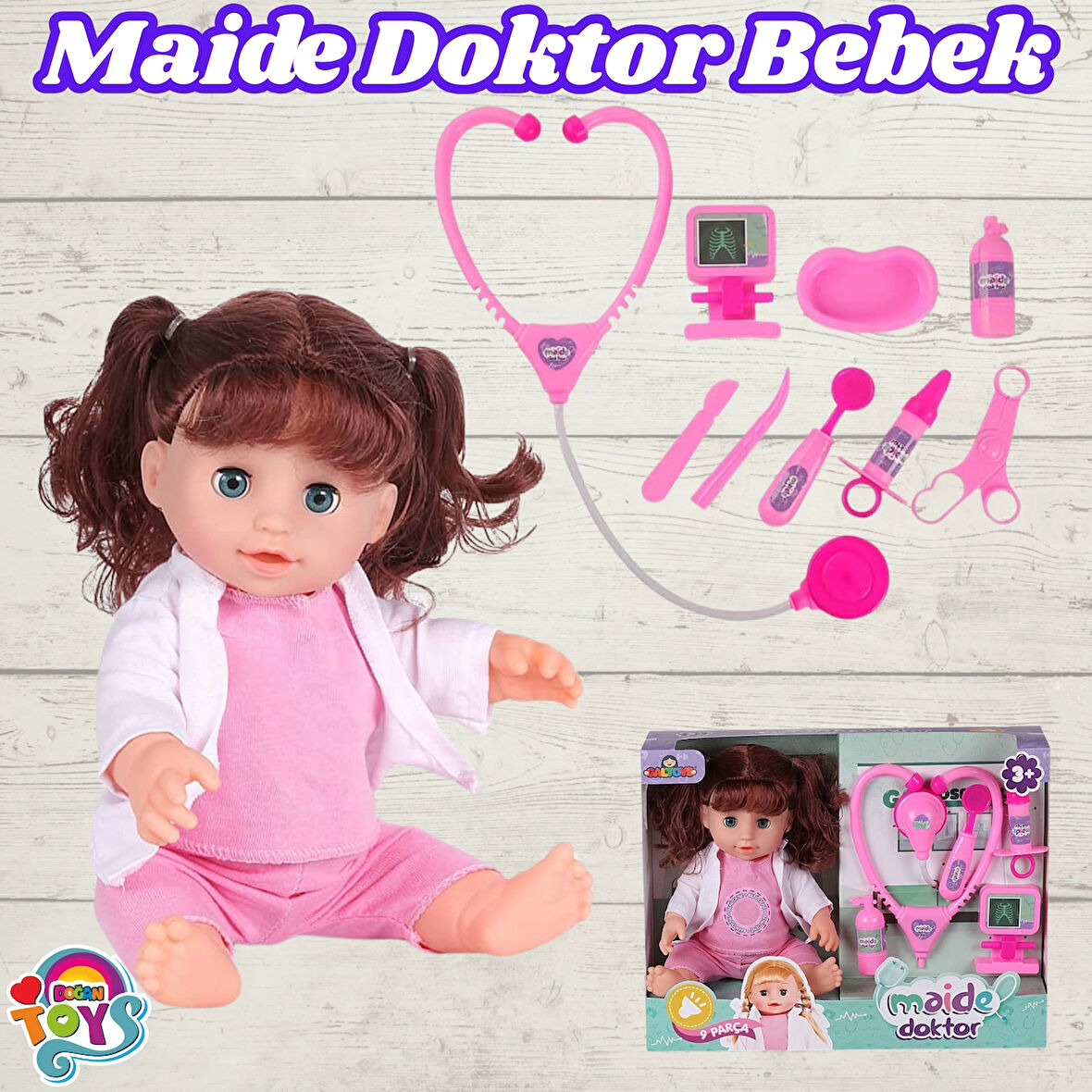 Maide Doktor Bebek - Türkçe Konuşan Maide Et Bebek - Konuşan Bebek - Maide Bebek - Hemşire Et Bebek - Kumral