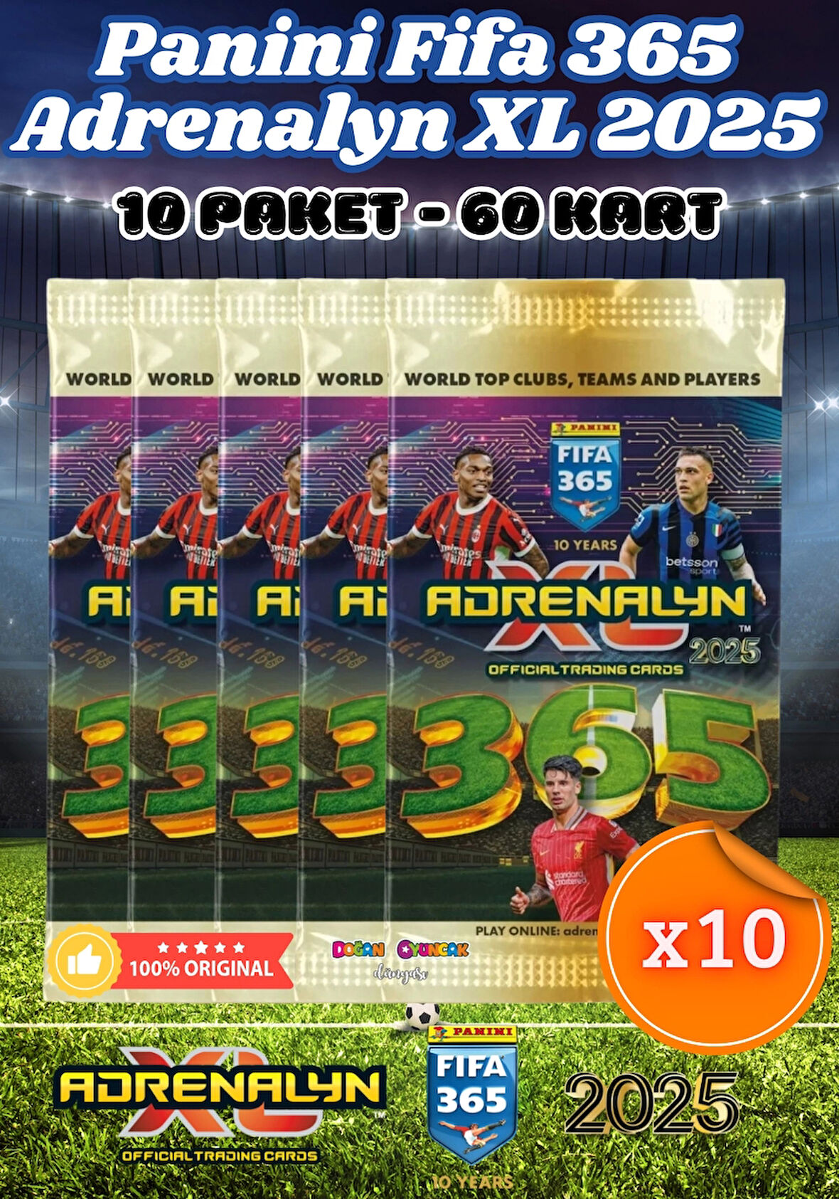 Panini FIFA 365 Adrenalyn XL 2025 Oyuncu Kartı - Futbolcu Kartları - Trading Oyuncu Kartı - 10 Paket