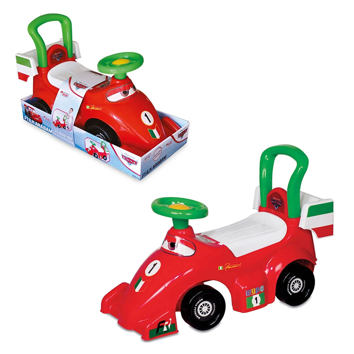 Cars F1 İlk Arabam - Binmeli Araba - Çocuk Arabası - İlk Adım Arabası