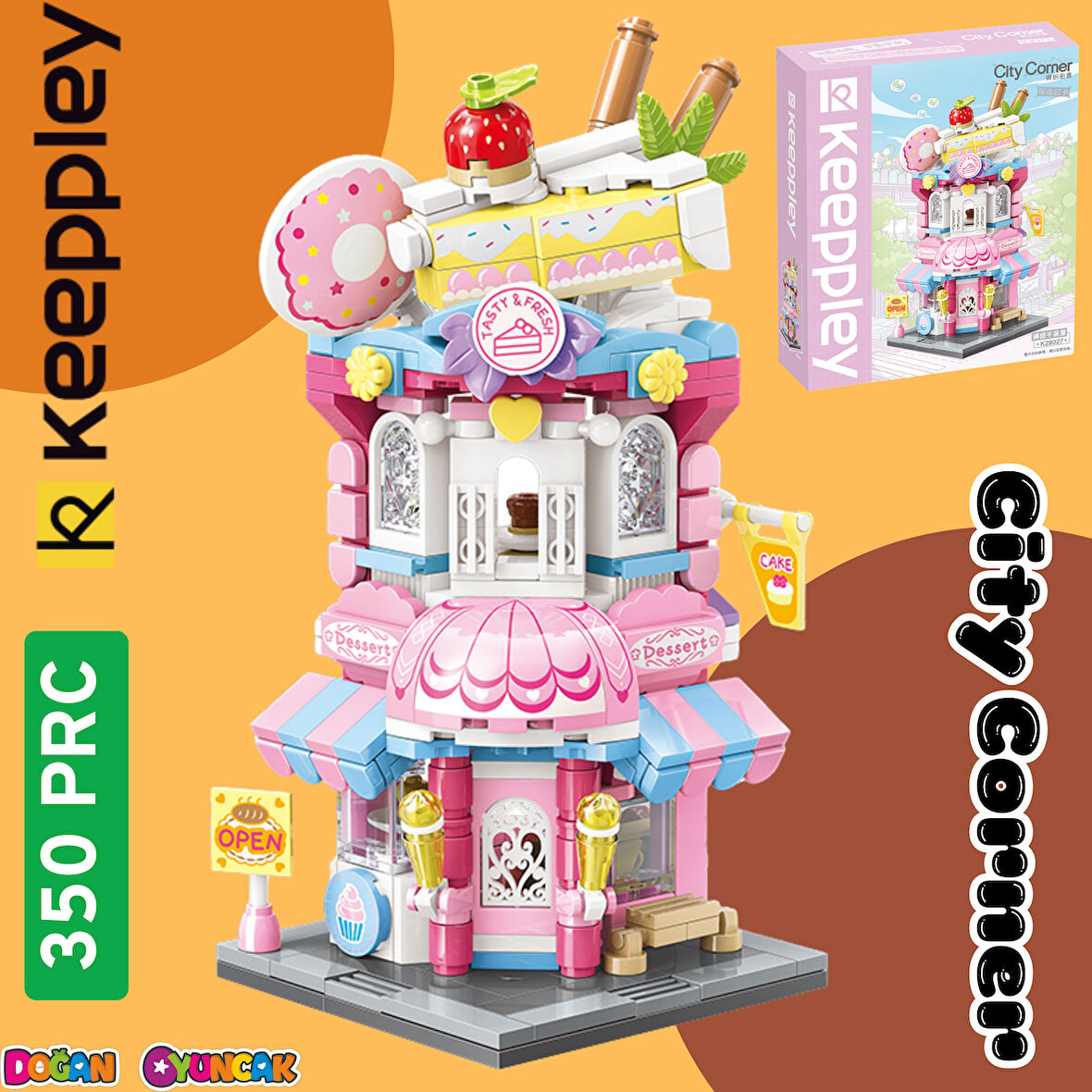 Mikro Blok Kapkek Dükkanı 350 Parça - Lego Setleri - Keeppley Mini Lego - Cup Cake Lego - Keeppley Lego - Mikro Bloklar