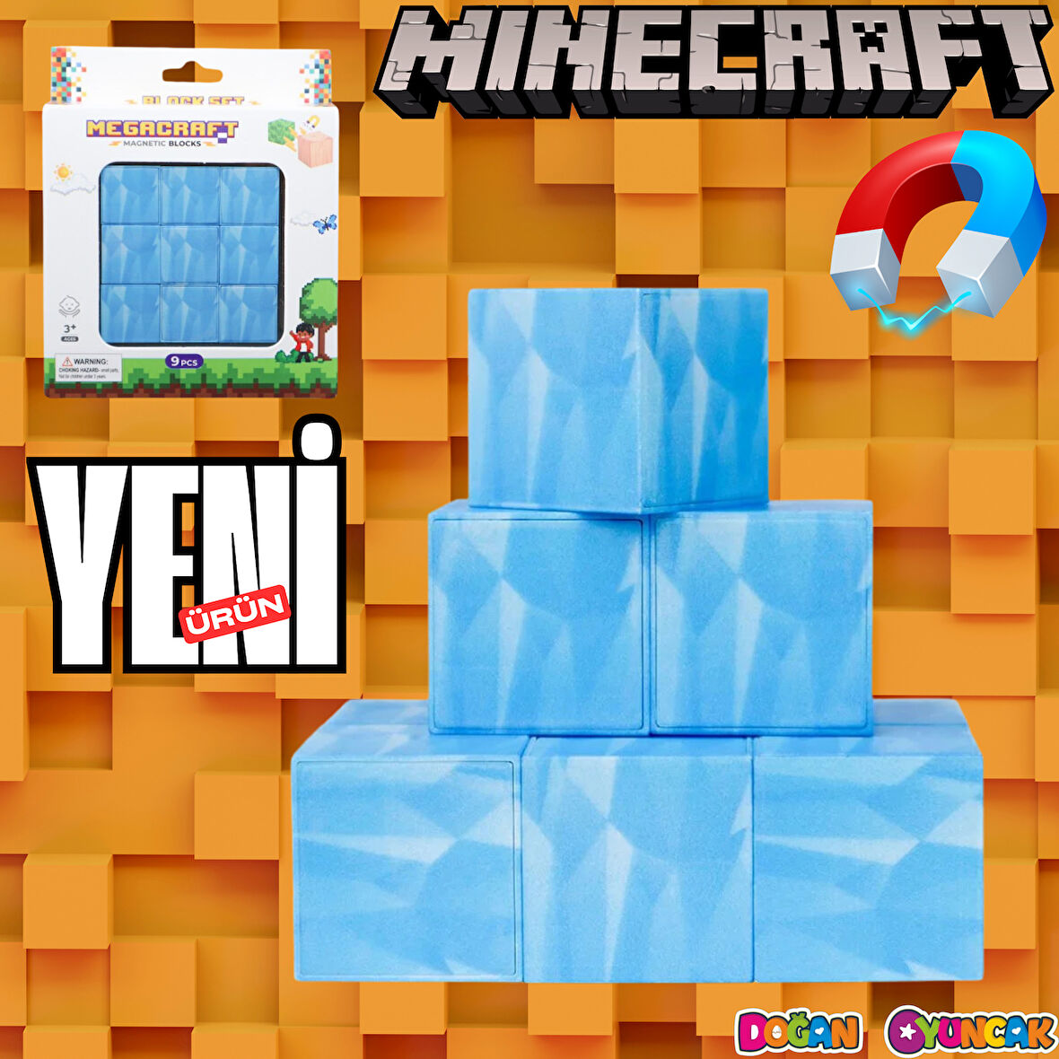 Minecraft Buzul Desenli Blok Manyetik Lego Minecraft Manyetik Lego Minecraft Lego Megacraft Lego Seti Megnetic Blocks