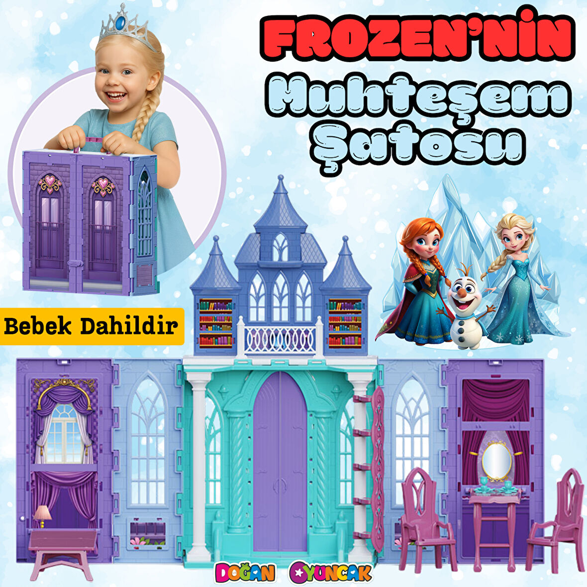 Frozen'nin Muhteşem Şatosu - Ev Oyuncak - Frozen Tatil Ev Seti - Frozen Ev Seti - Karlar Ülkesi Şatosu - Şato Ev Oyuncak Frozen Şato Seti