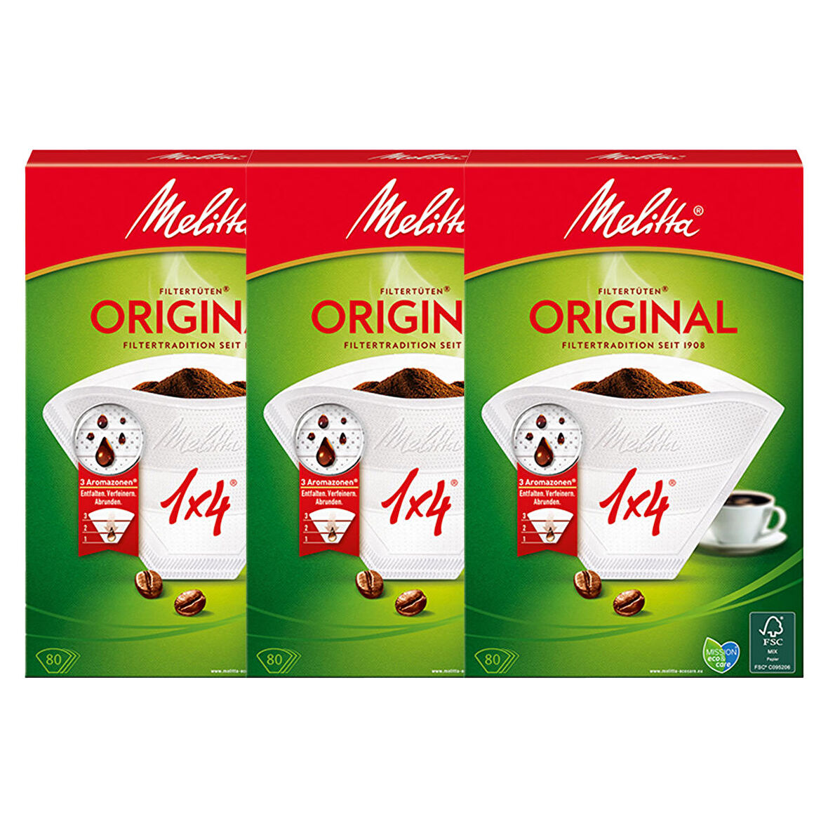 Melitta Filtre Classic White Kağıdı 1X4/80'li 3'lü Paket 240 Adet