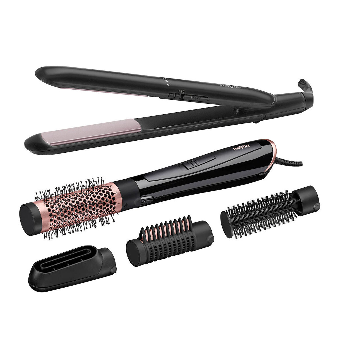 Babyliss ST241E Smooth Ceramic 230 Saç Düzleştirici ve AS126E Perfect Finish Hava Üflemeli Saç Şekillendirici Seti