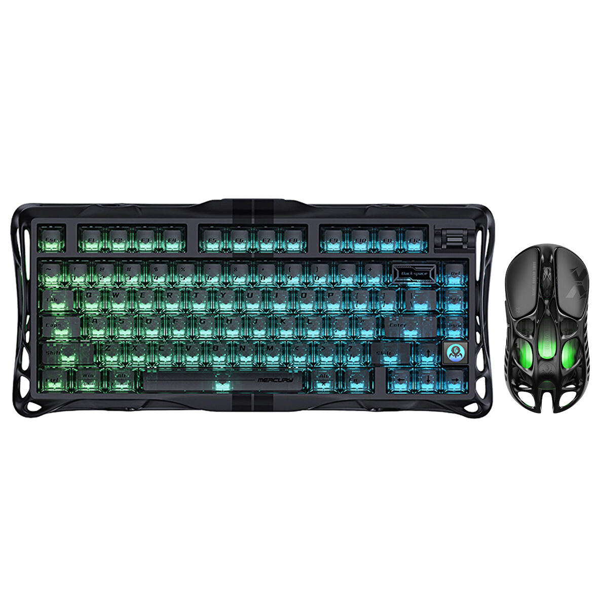 GravaStar Mercury V75 Hall Effect, Rapid Trigger 8.000 Hz Kablolu Manyetik Klavye + XPro 32.000 DPI RGB Kablosuz Mouse Oyuncu Seti, Siyah
