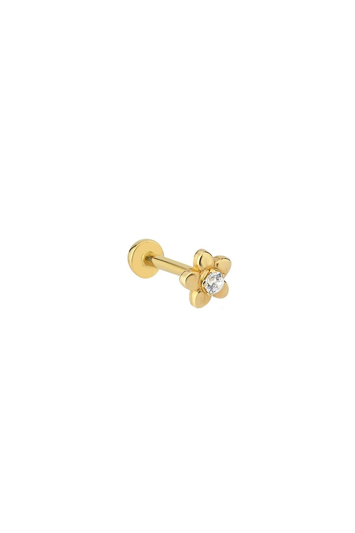 Cebeci 14 Ayar Çiçek Altın Tragus