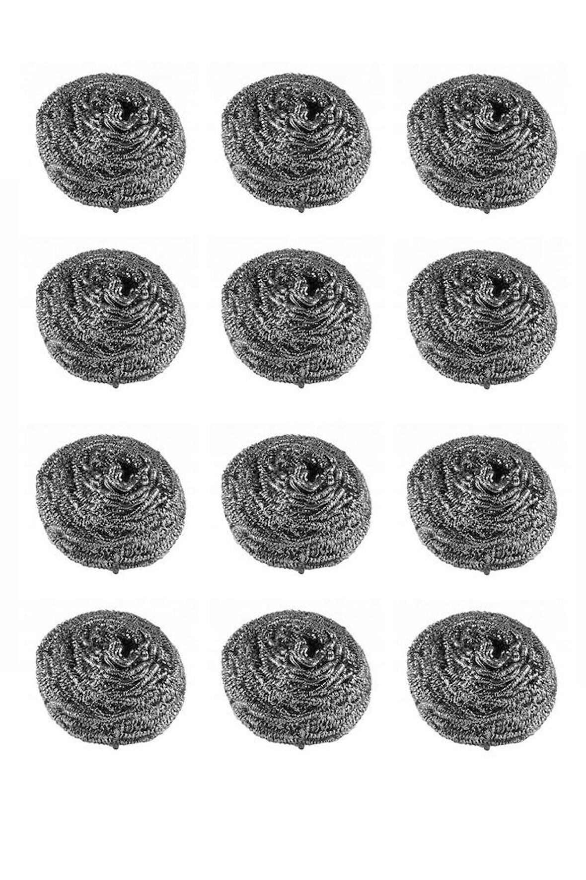 12 Adet Paslanmaz Bulaşık Teli Endüstriyel Boy 40 gr