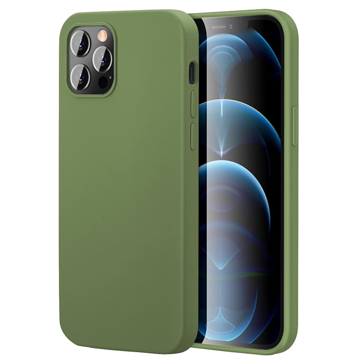 Apple iPhone 15 Pro Max 6.7'' İnce Mat Silikon Kılıf Yeşil