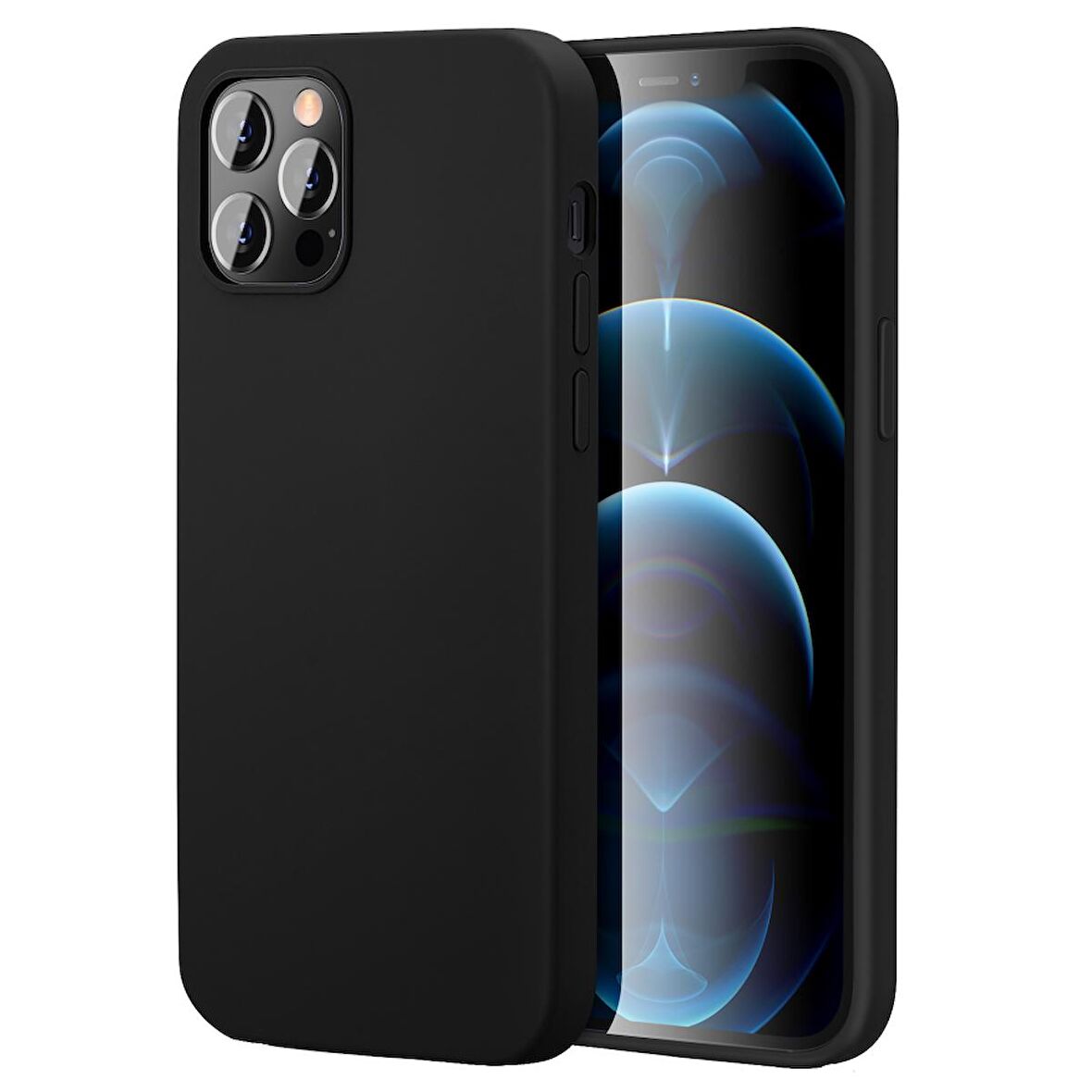 Apple iPhone 15 Pro Max 6.7'' İnce Mat Silikon Kılıf Siyah