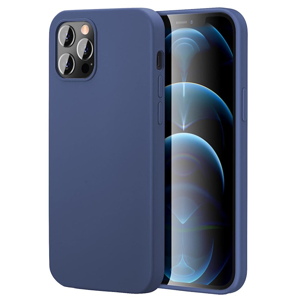 Apple iPhone 15 Pro 6.1'' İnce Mat Silikon Kılıf Lacivert