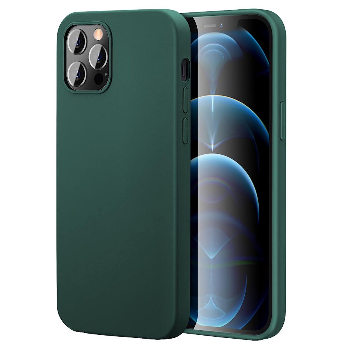 Apple iPhone 15 Pro Max 6.7'' İnce Mat Silikon Kılıf Haki