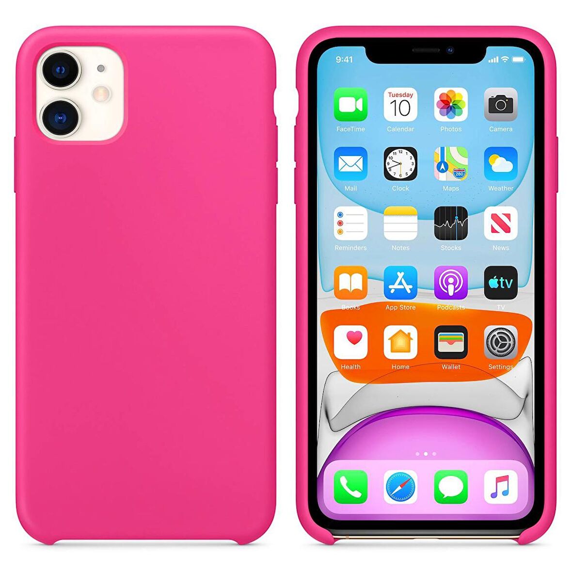 Apple iPhone 11 Altı Açık Liquit Lansman Silikon Şeker Pembesi