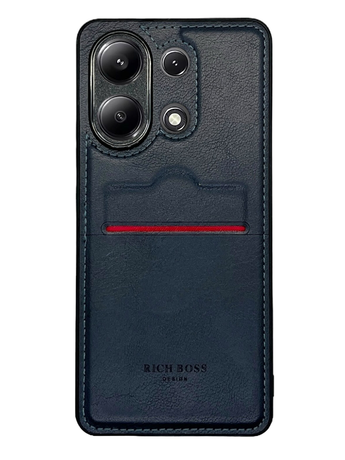 Redmi Note 13 4G Kartlıklı Rich Boss Lüx Deri Kılıf Lacivert