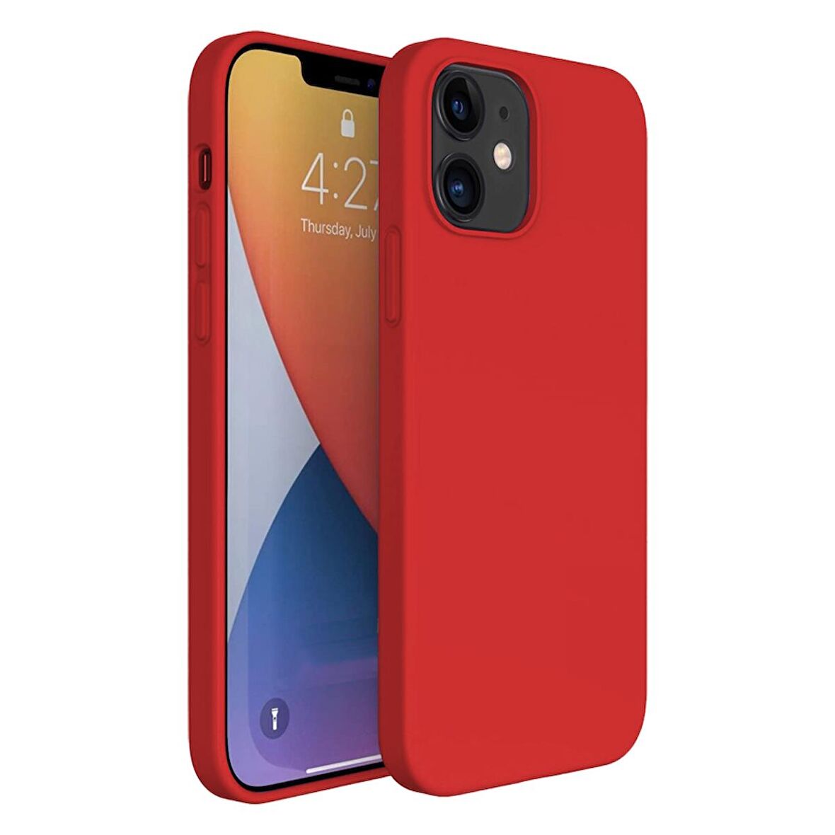 Apple iPhone 15 6.1'' İnce Mat Silikon Kılıf Kırmızı