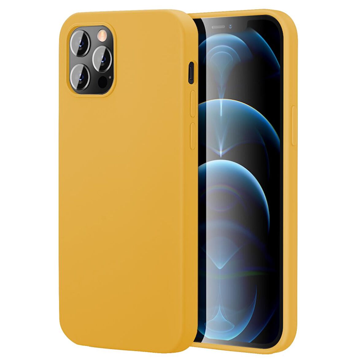 Apple iPhone 15 Pro 6.1'' İnce Mat Silikon Kılıf Sarı
