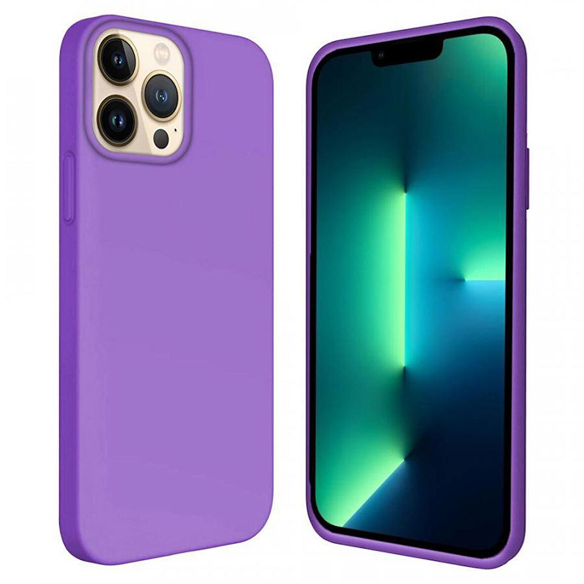 Apple iPhone 15 Pro 6.1'' İçi Kadife Silikon Kılıf Lila