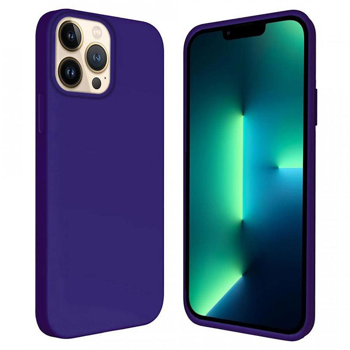 Apple iPhone 15 Pro Max 6.7'' İçi Kadife Silikon Kılıf Lacivert