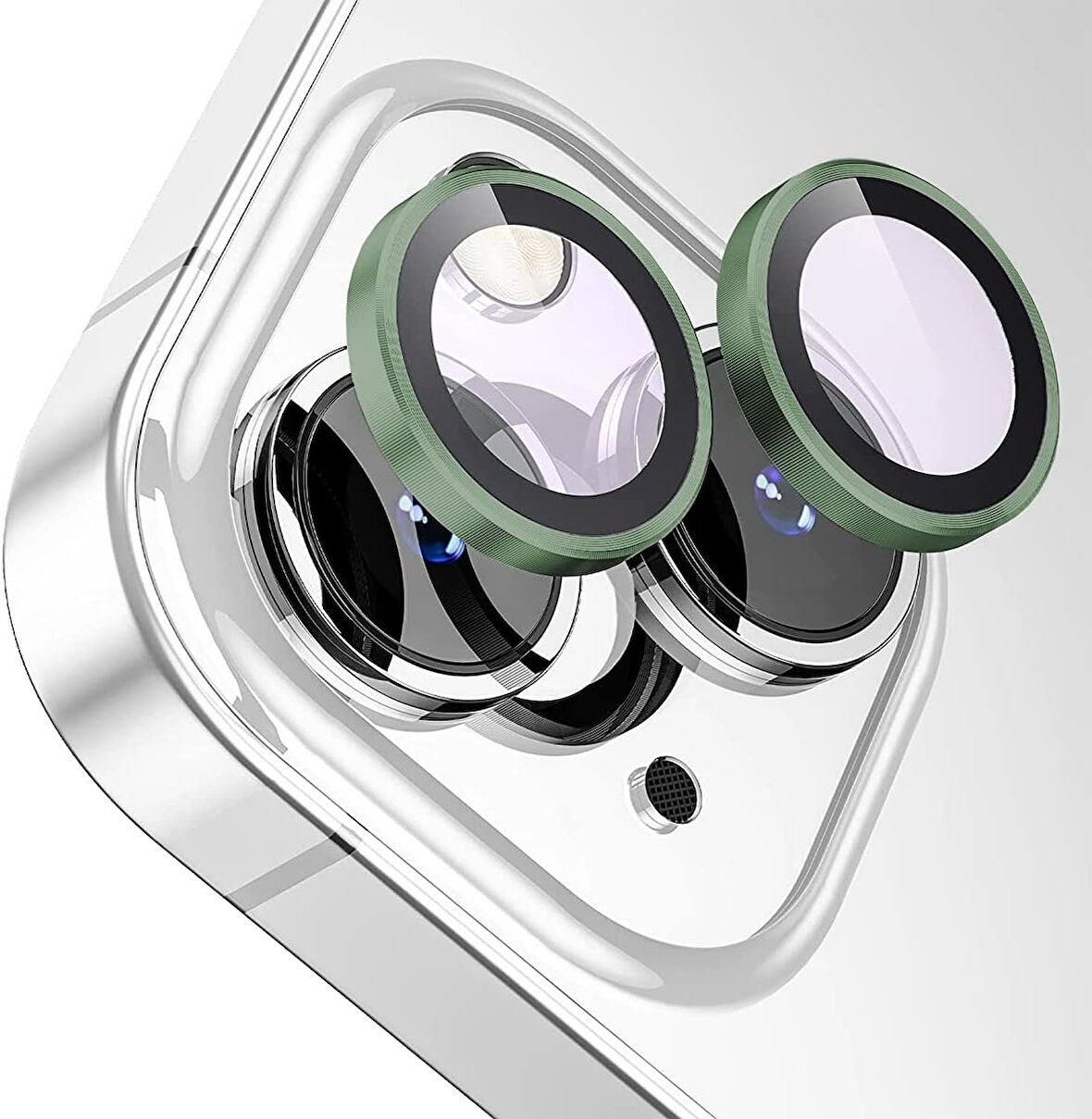 Apple iPhone 14 Gerçek Cam Safir Lens Koruma Yeşil