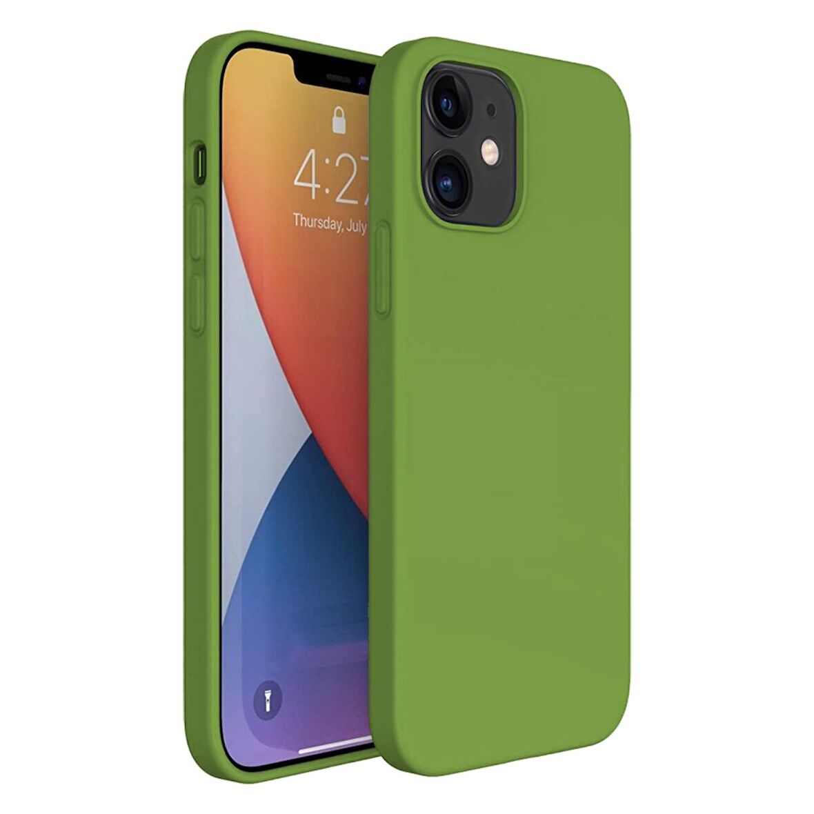 Apple iPhone 15 Plus 6.7'' İnce Mat Silikon Kılıf Yeşil