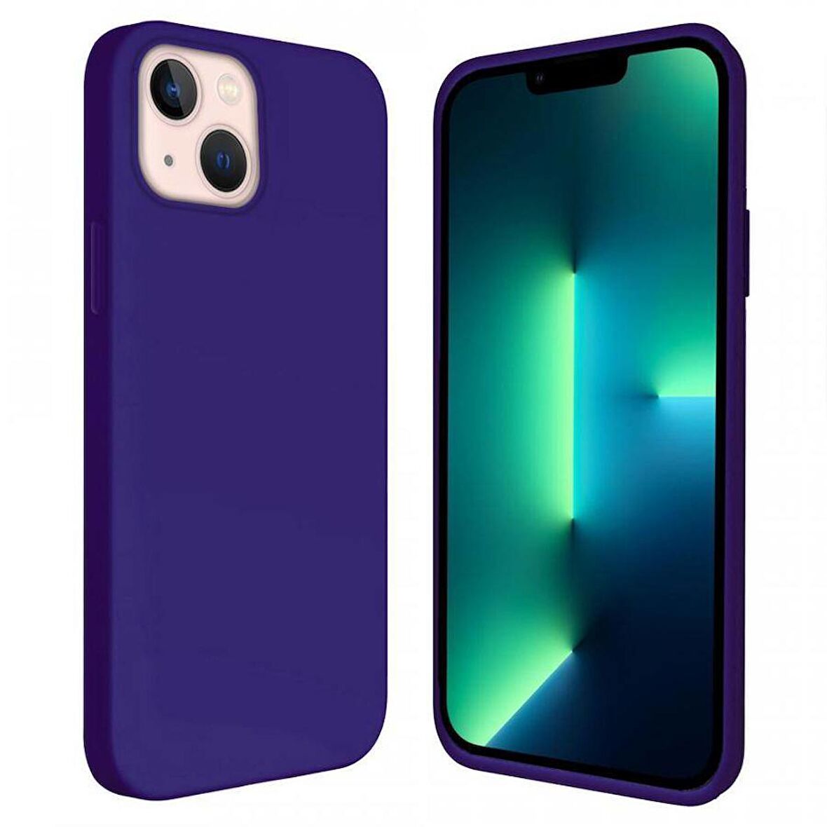 Apple iPhone 15 Plus 6.7'' İçi Kadife Silikon Kılıf Lacivert