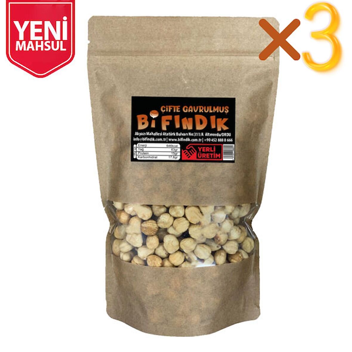 Çifte Kavrulmuş İç Fındık 100 gr x3