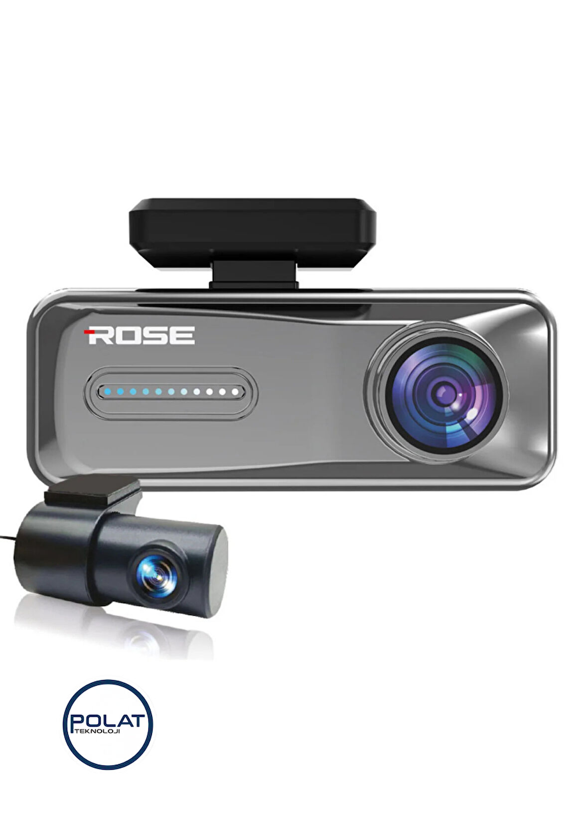 Rose MR-81 | Çift Kamera Araç Kamerası – 2K Ön + 1K Arka, 128 GB Hafıza, 7/24 Kayıt