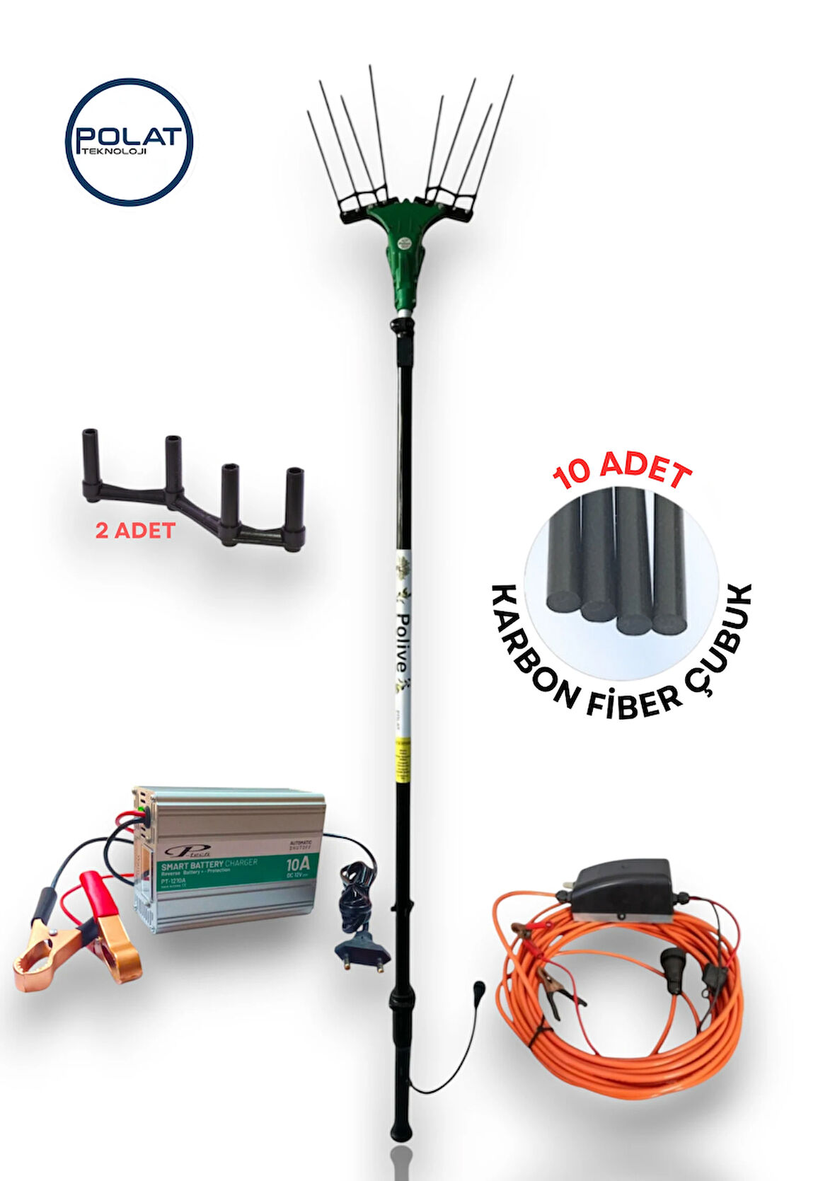 POLIVE 5000 Zeytin Hasat Makinesi ve P-tech Kesicili Akü Şarj Cihazlı