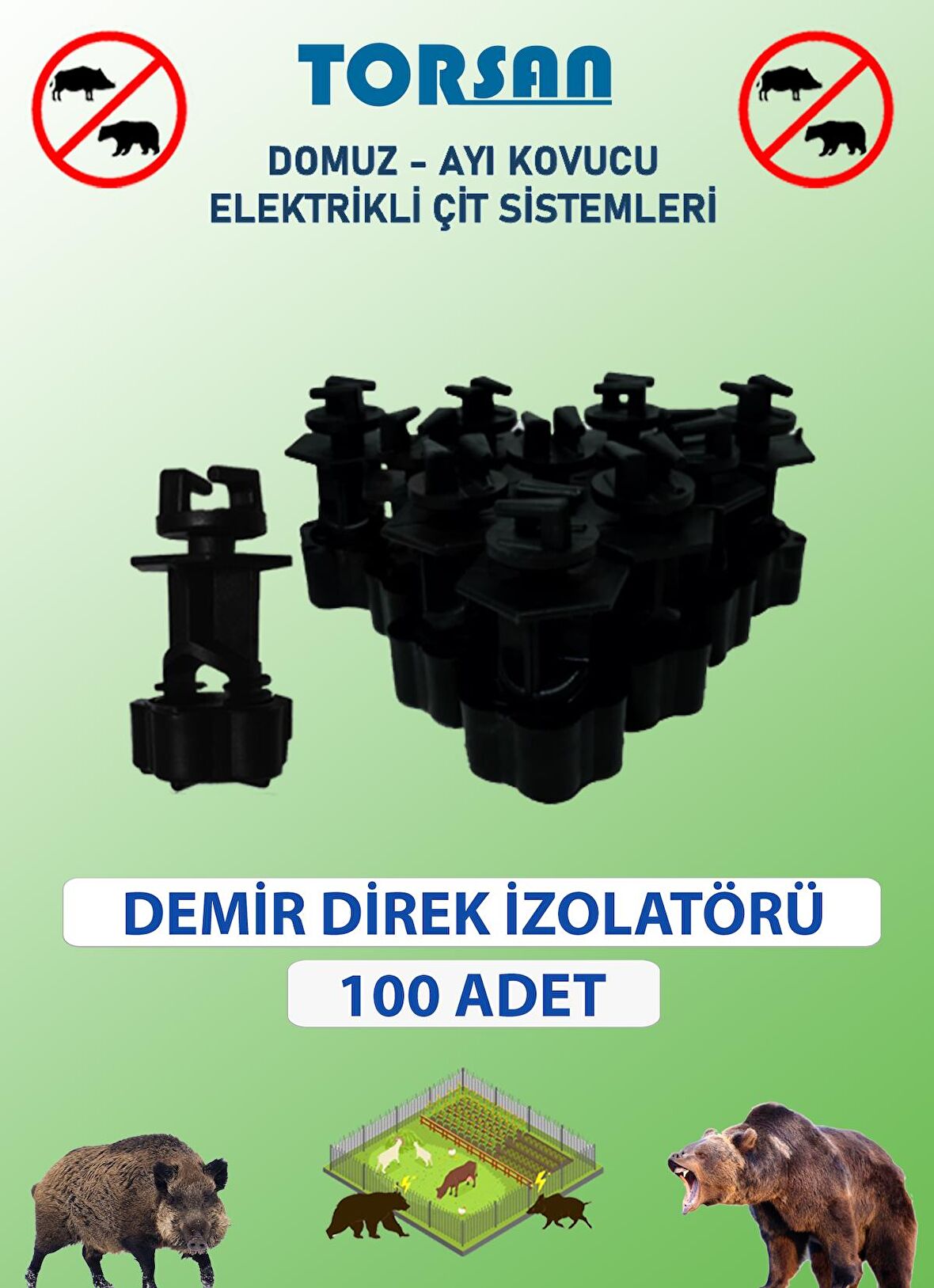 Elektrikli Çit Tel Demir İzolatör 100 ADET