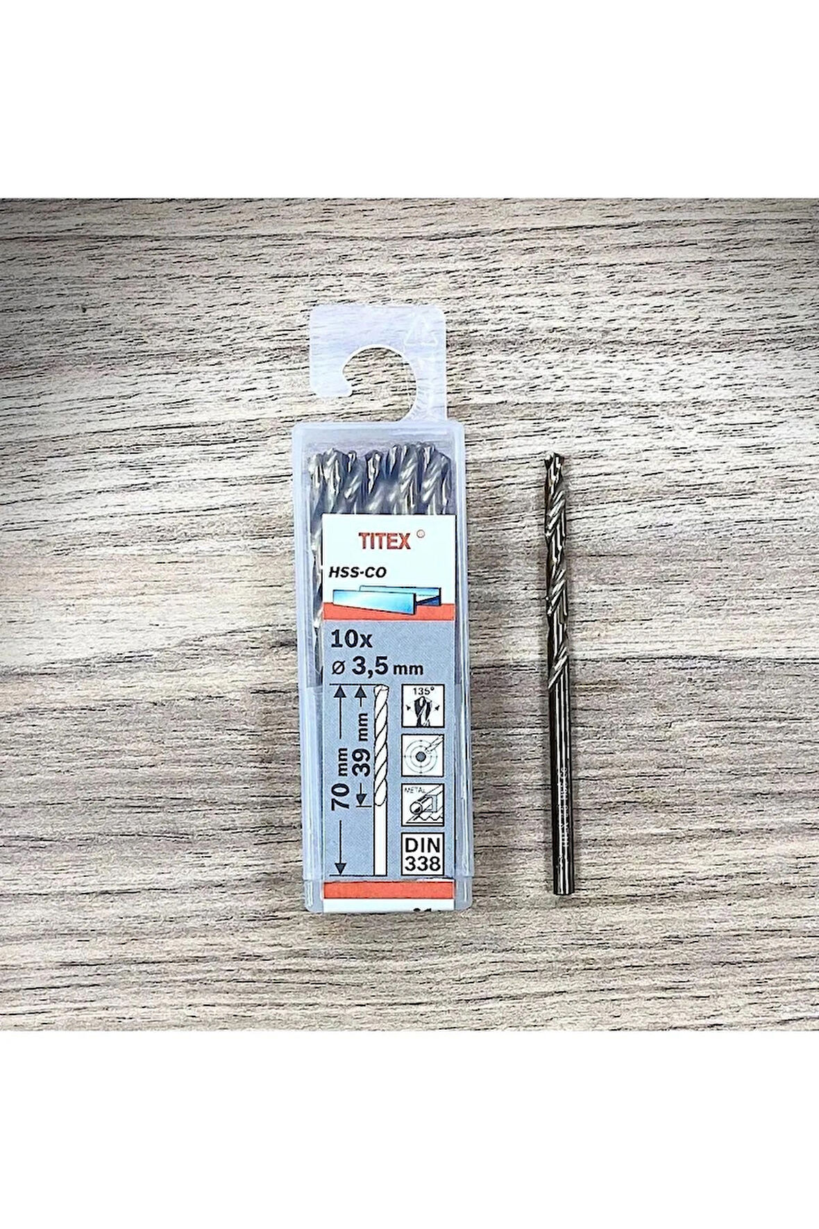 TİTEX HSS-Co Kobaltlı Metal-Paslanmaz Matkap Ucu 3,5 mm YÜKSEK KALİTE YÜKSEK PERFORMANS ( 1 ADET)