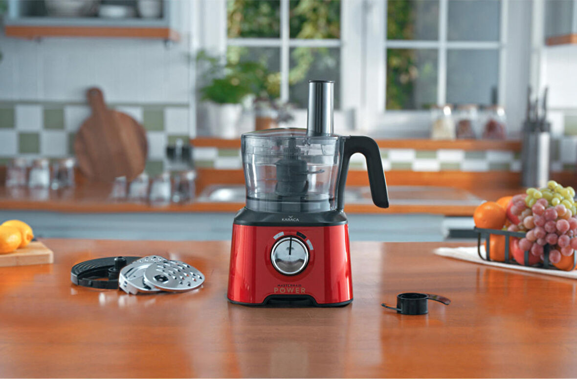 Karaca Yeni Nesil Mastermaid Power Essential Red Mutfak Robotu, Blender Seti 2000w