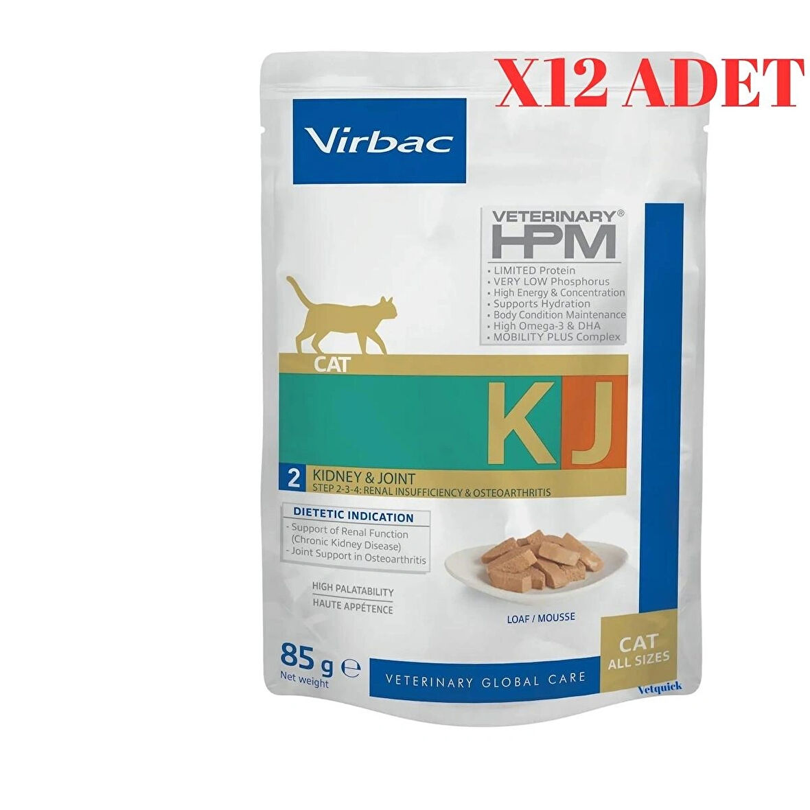  Virbac Cat kidney joint KJ2 Yaş Kedi Maması Pouch 85 gr