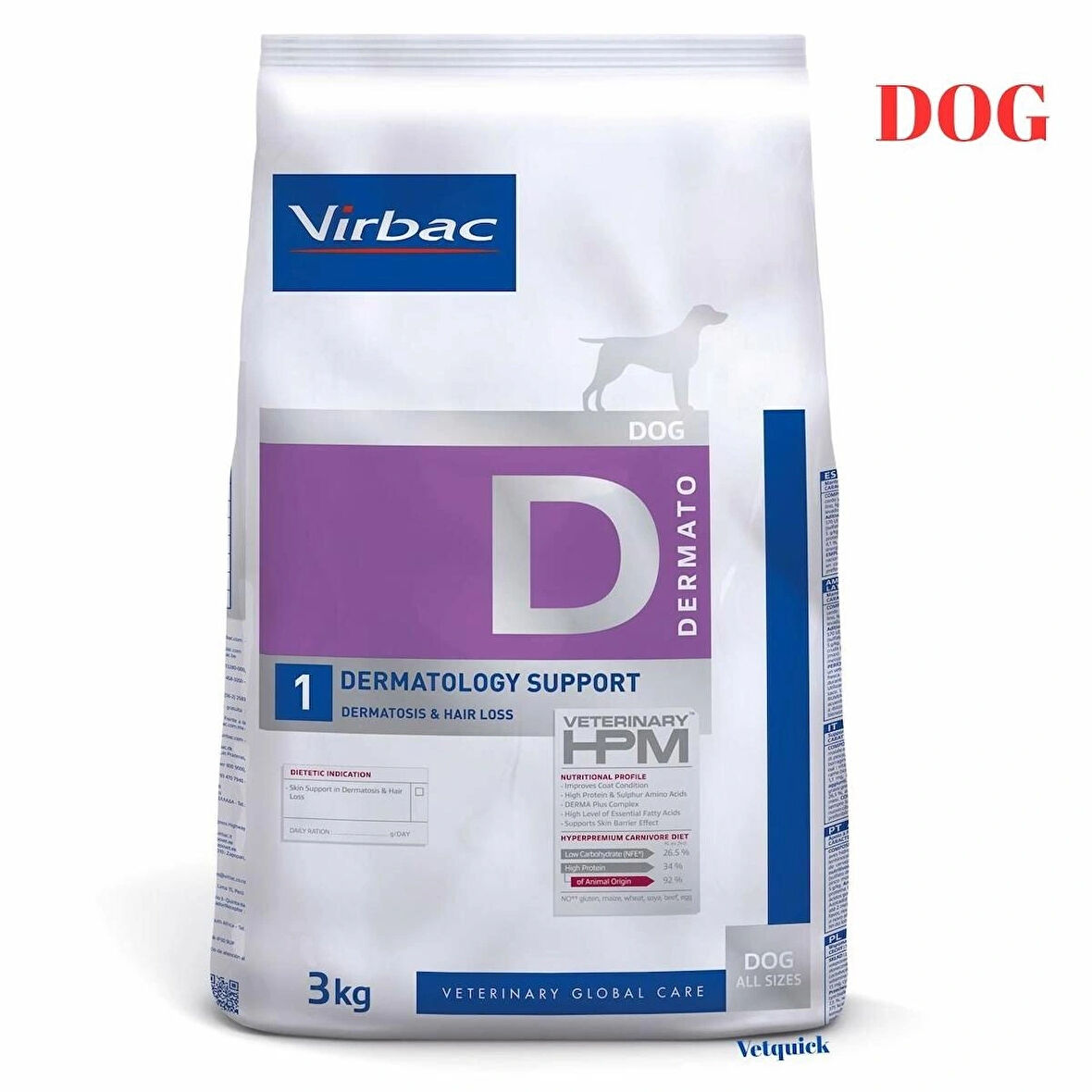 Virbac Dermatology Support Dog Köpek Kuru Maması 3 Kg