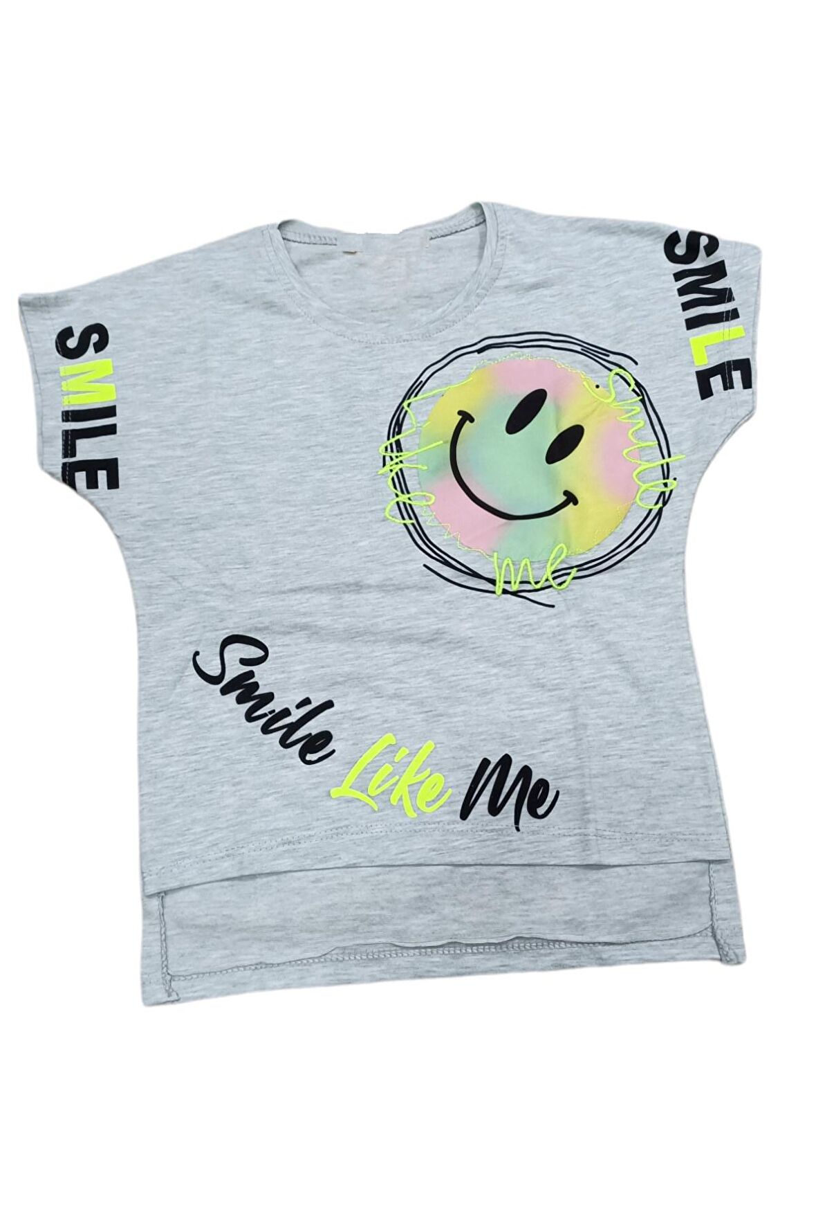 Kız Çocuk Smile Emojili Tişört
